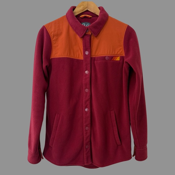 Yocolorado Jackets & Blazers - YO Colorado Orange/Purple Button Up Collared Fleece Shirt Jacket M